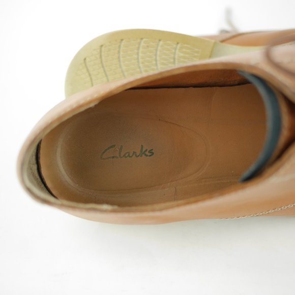 CLARKS Men\'s 11 W - Brown tan leather oxfords lace up casual comfort dress shoes main image 6